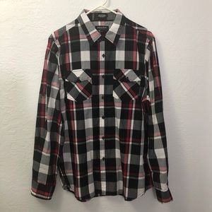 Eighty Eight Platinum Black Red Plaid Shirt